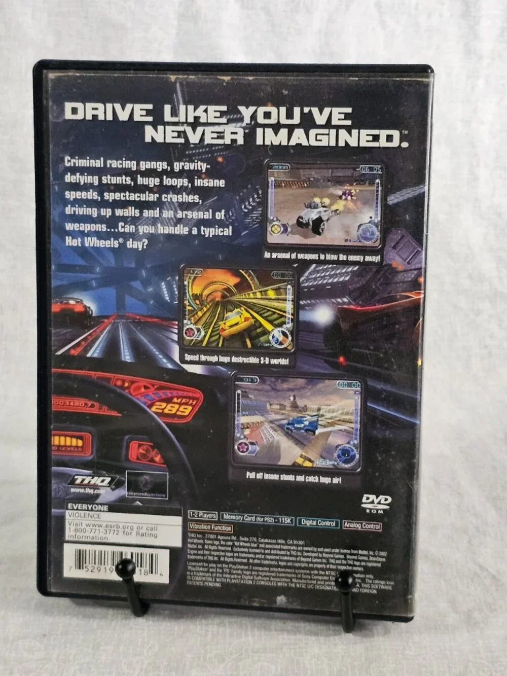 Hot Wheels Velocity X Maximum Justice Sony PS2 2002 CIB w/ Manual Reg Card